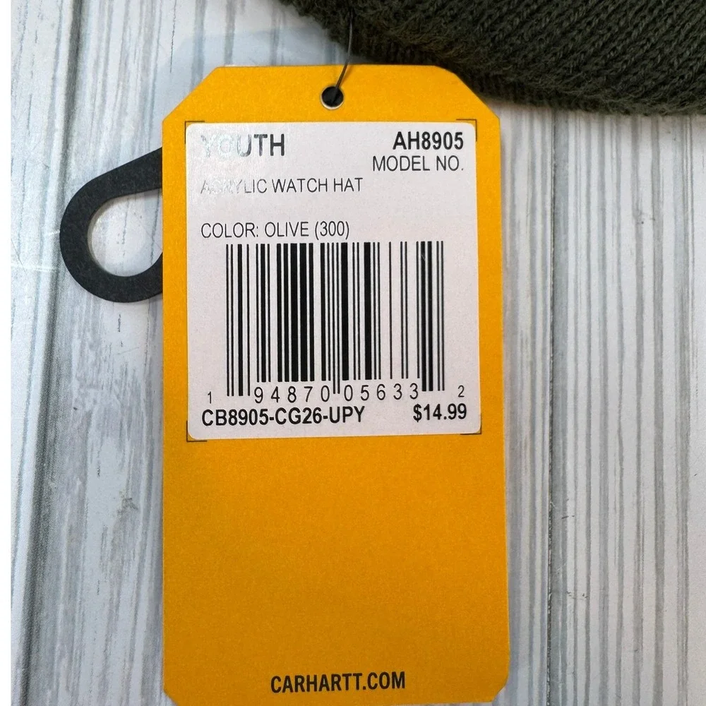 Carhartt Child Youth Acrylic‎ Watch Hat Olive Green Beanie Warm Winter